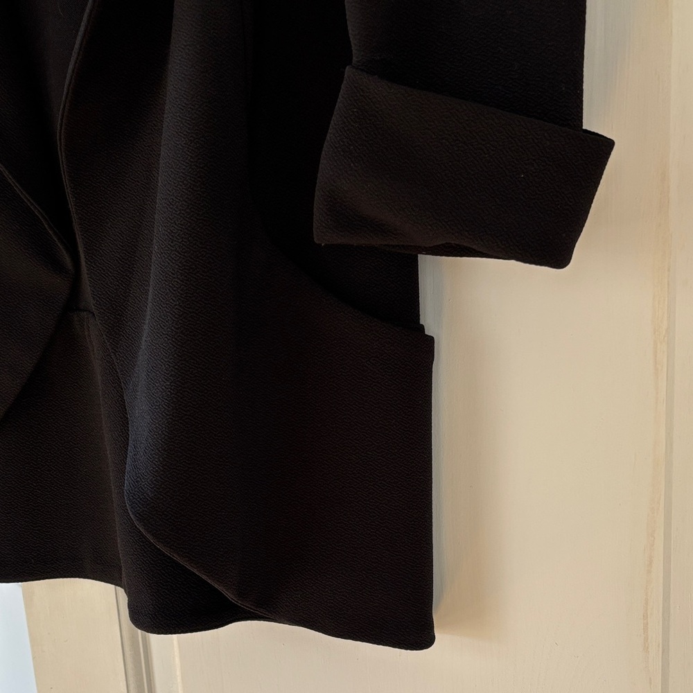 French Mauve Black Open-Front Blazer Jacket - Picture 7 of 8